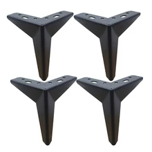 4 шт металлическая мебель ножки стола части H = 130 мм ноги дивана стула трезубец форма черный ноги дивана толщина 2,5 мм с крепежными винтами