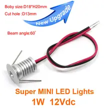 6 шт./лот DC12V 1 W светодиодный мини-светильник Bridgelux чип-диод Водонепроницаемый IP65 светодиодный прожектор светодиодный свет шкафа дизайн
