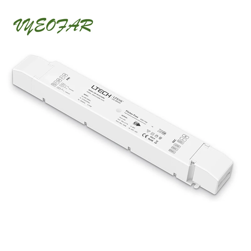 

LTECH Led Dimming Driver;AC200-240V Input;100W 24V DC 4.17A 2 channel Output 0-10V Push Dim Led Color Temperature CCT Driver