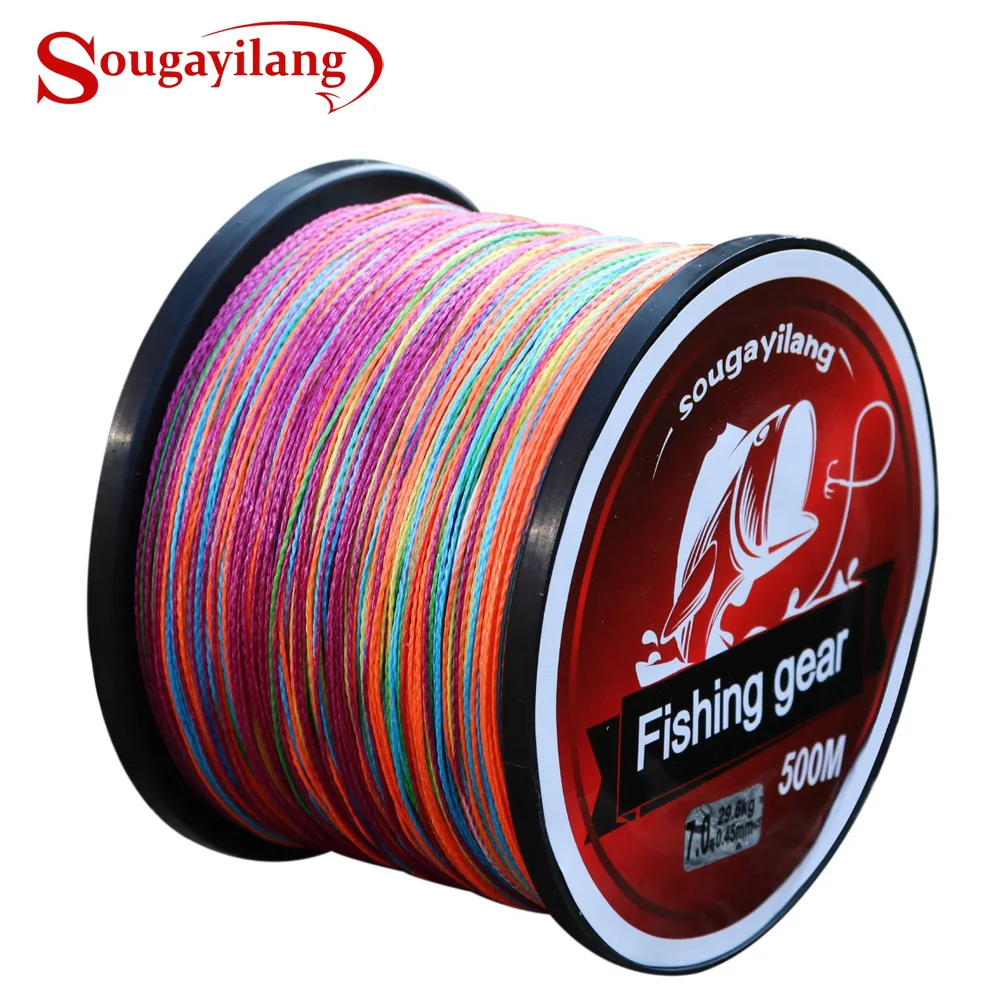 Sougayilang 500 м супер сильная 12 72LB 4 нити мультифиламентный PE материал плетеная леска