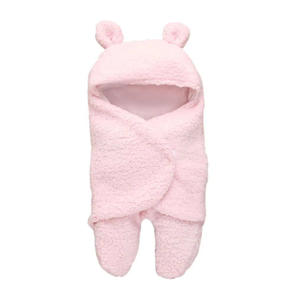 Детское одеяло для новорожденных, Пеленальное Одеяло, мягкое зимнее детское постельное белье, одеяло для новорожденных, спальный мешок для новорожденных 0-12 месяцев - Цвет: Pink