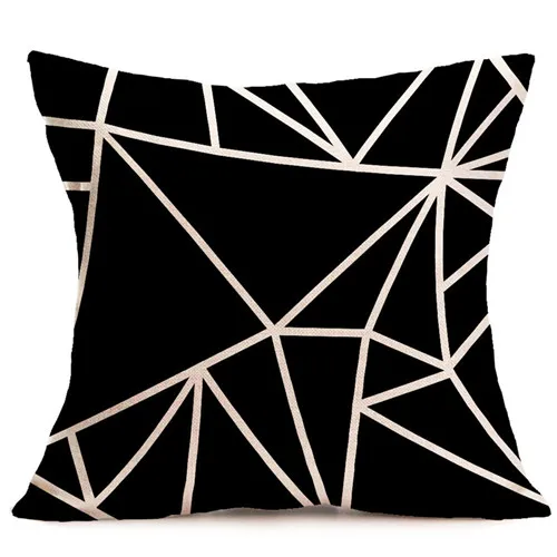 Pillow Case Black and White Pattern Pillowcase Cotton Linen Printed