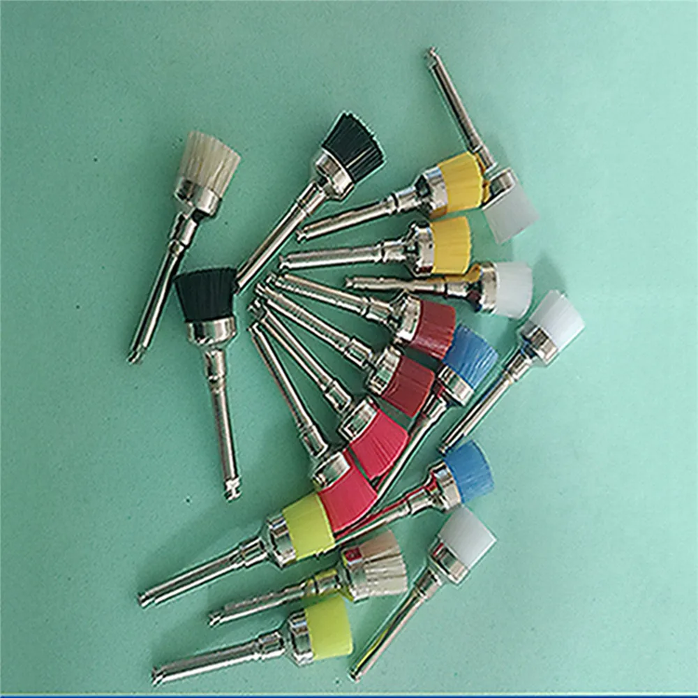 

100pcs Dental Polishing Brush Polisher Prophy Brushes Nylon Cup Latch Colorful Bristles Mix Style Dentist Tool
