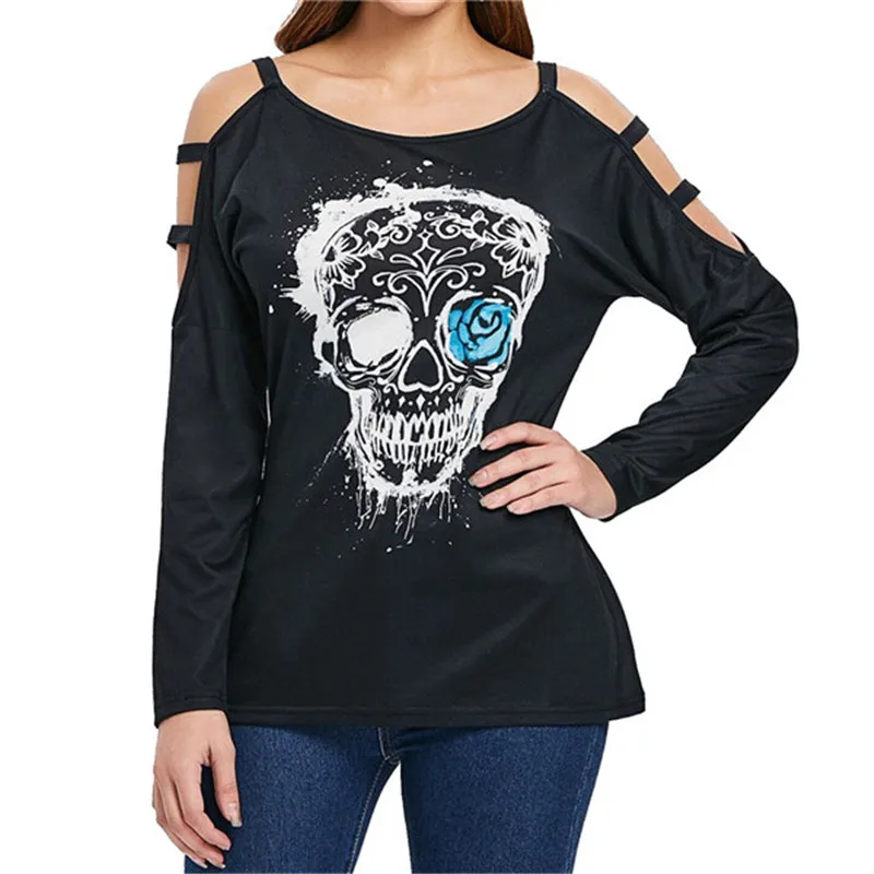 Halloween Blouse 2018 Women Fashion Autumn Womens Tops And Blouses Long