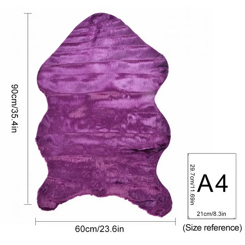Urijk мех искусственный овчина ковер моющееся сиденье коврик пушистые коврики для гостиной ворсистая шерсть мягкие теплые ковры домашний декор - Цвет: 60x90cm purple