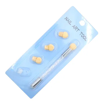 

NEW Double Nail Art Brush Dizzy Dye Pen Replaceable Sponge Head Washable Nails Transfer Printing Template Pen Tools