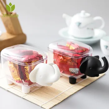 

1Pcs Creative Mini Plastic Cotton Swab Storage Box Cute Sheep Elephant Dust-proof Cosmetic Storage Box Candy Desktop Organizer