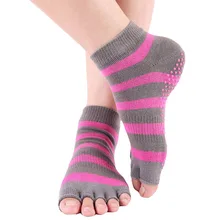 Женские спортивные брюки для занятий йогой носки противоскользящие полосатые женские спортивные фитнес, Пилатес носки силиконовые гелевые профессиональные носки защитная накладка для танцев 1 пара