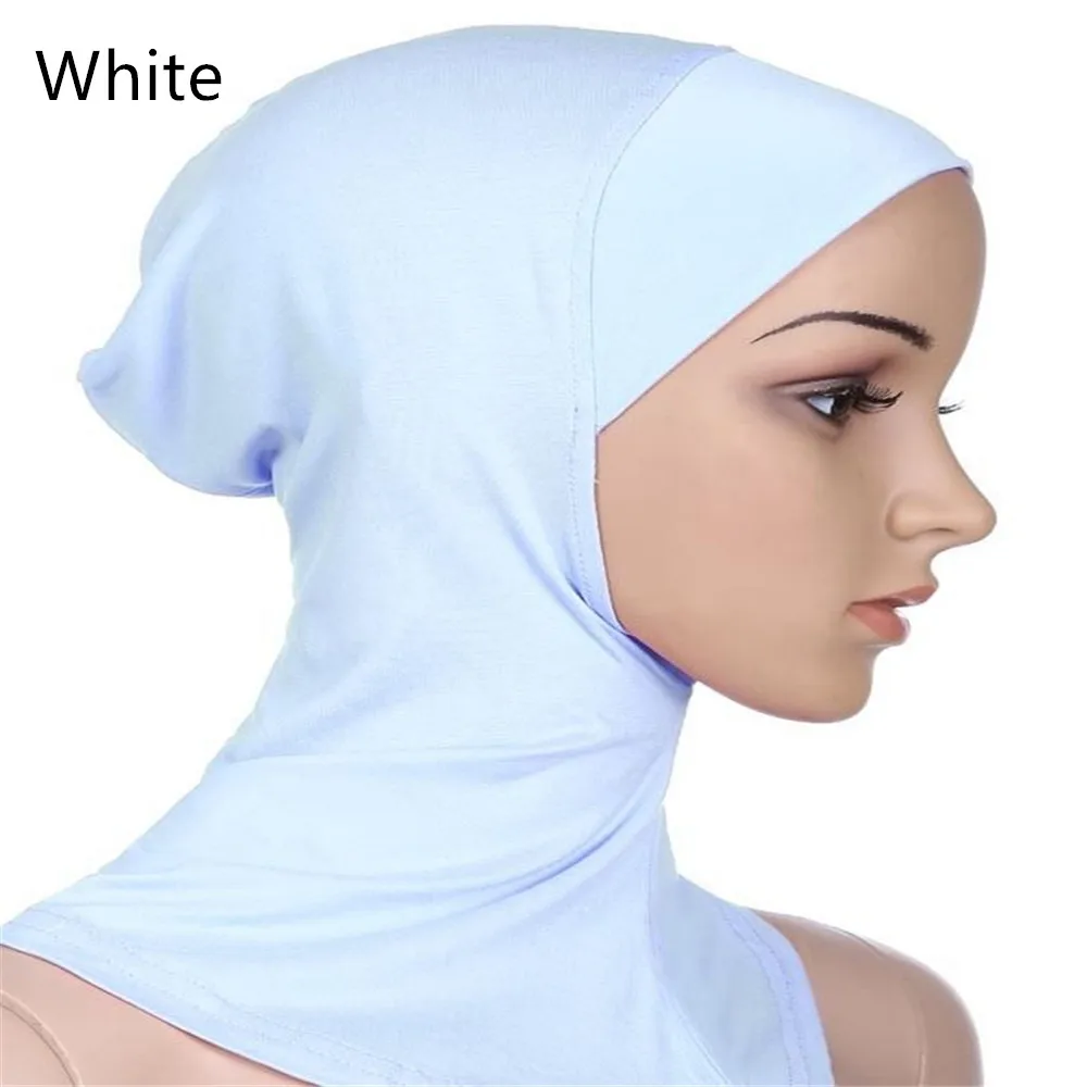 

White Full Cover Inner Modal Soft Muslim Hijab Islamic Jersey Cap Women Man Underscarf Neck Head Hat Headscarf Multifunctional