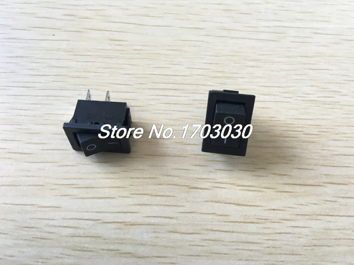 

10 x AC 250V/6A 125V/10A 2 Pin SPST Black On/Off Square Rocker Switch