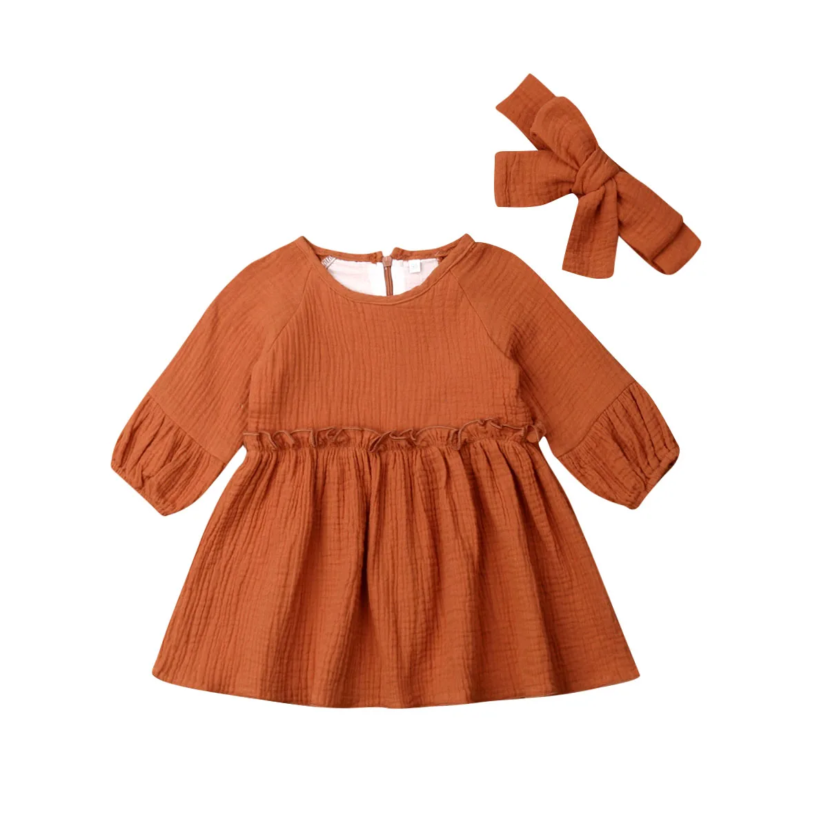 

Autumn Girl Dress 2019 Toddler Girl Baby Dress Cotton Linen Princess Party Pageant Dresses Kids Clothes
