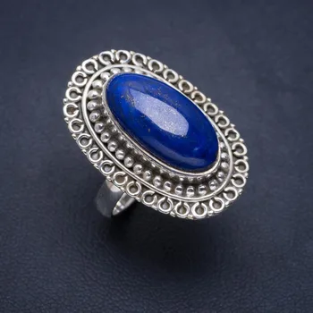 

Natural Lapis Lazuli Handmade Unique 925 Sterling Silver Ring 7.25 A1004