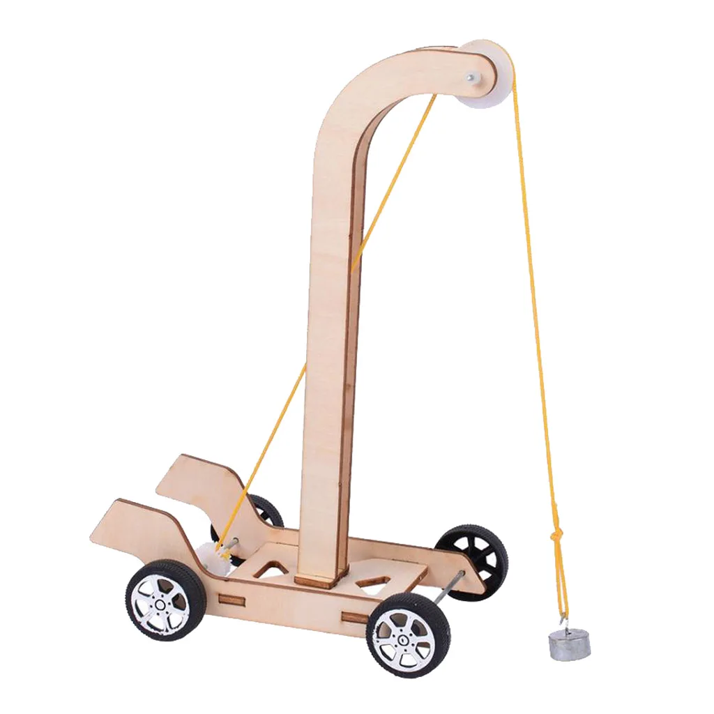 Wooden DIY Educational Science Gravity Car Toy Experiment Kits for Kids Students School Teaching Supplies