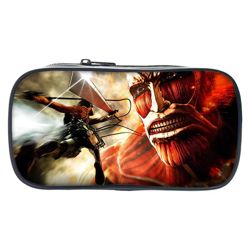 

2019 Japan Anime Attack On Titan Pencil Book Case Eren Make Up Bags For Girl Boys Children Cartoon School Supplies Wallet Gifts