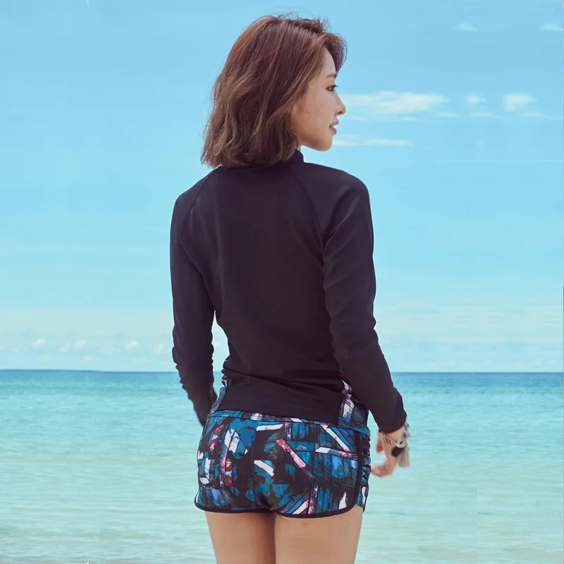 المرأة 3 قطعة ملابس السباحة طفح الحرس مجموعة UPF 50 + بدلة غطس تصفح ملابس السباحة المايوه سستة قميص مع البرازيلي ، السراويل Rashguard المرأة 3 قطعة ملابس السباحة طفح الحرس مجموعة UPF 50 + بدلة غطس تصفح ملابس السباحة المايوه سستة قميص مع البرازيلي ، السراويل Rashguard