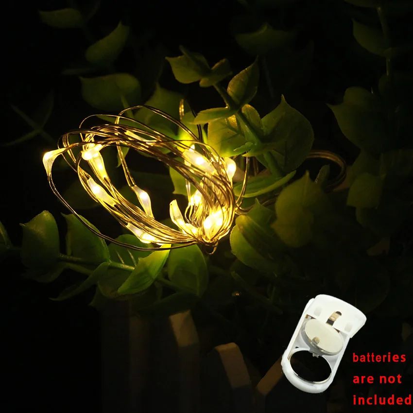 Usb кабель, 1 шт-1/2 м/3 м/10/20/30led гирлянда на CR2032 батареи питание Фея лампы светодиодные фонари строка для на год и Рождество украшения гостиной