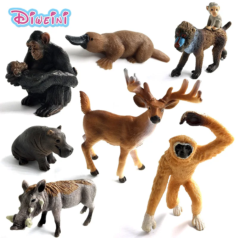 

Simulation forest wild animals model Hippo Warthog Chimpanzee Polar bear Deer Mandrill Antelope Lynx Gibbon Alpaca Platypus toy