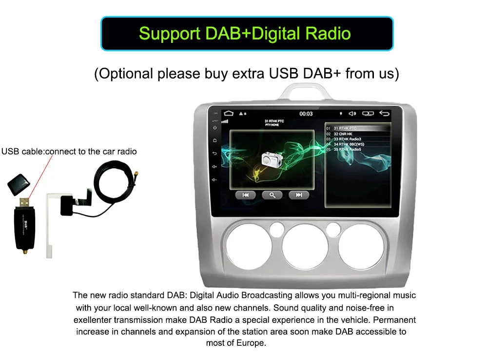Cheap Funrover 8 cores 2 din car dvd radio player for Ford Focus 2 2004-2011 Mondeo Galaxy car gps navi multimedia stereo headunit  2G 21