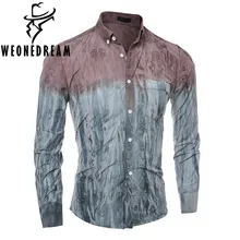 Человек 3D принт Рубашки для мальчиков Для мужчин 3D Tie-Dye разноцветный абстрактный узор один карман тонкая рубашка одежда с длинным рукавом Для Мужчин's ombre кнопка-Подпушка рубашка