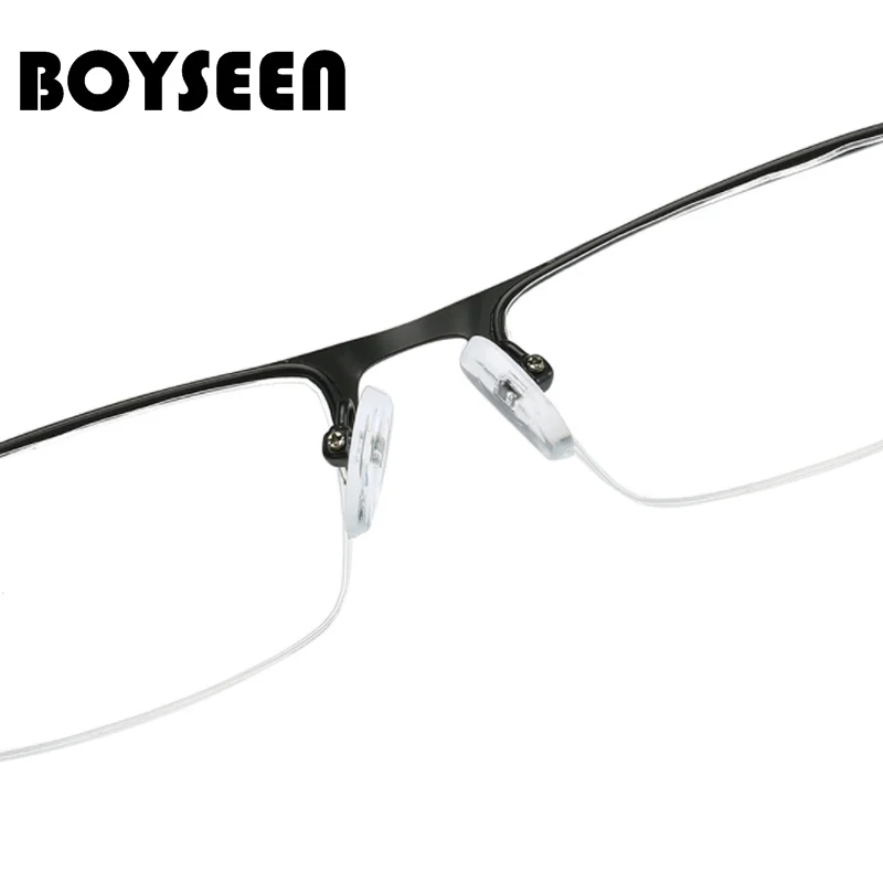 BOYSEEN Titanium Alloy Reading Glasses, Lentes revestidas de 12 camadas, negócios míope, + 0,5 a + 4,0 não esférico, 0 a-3,0