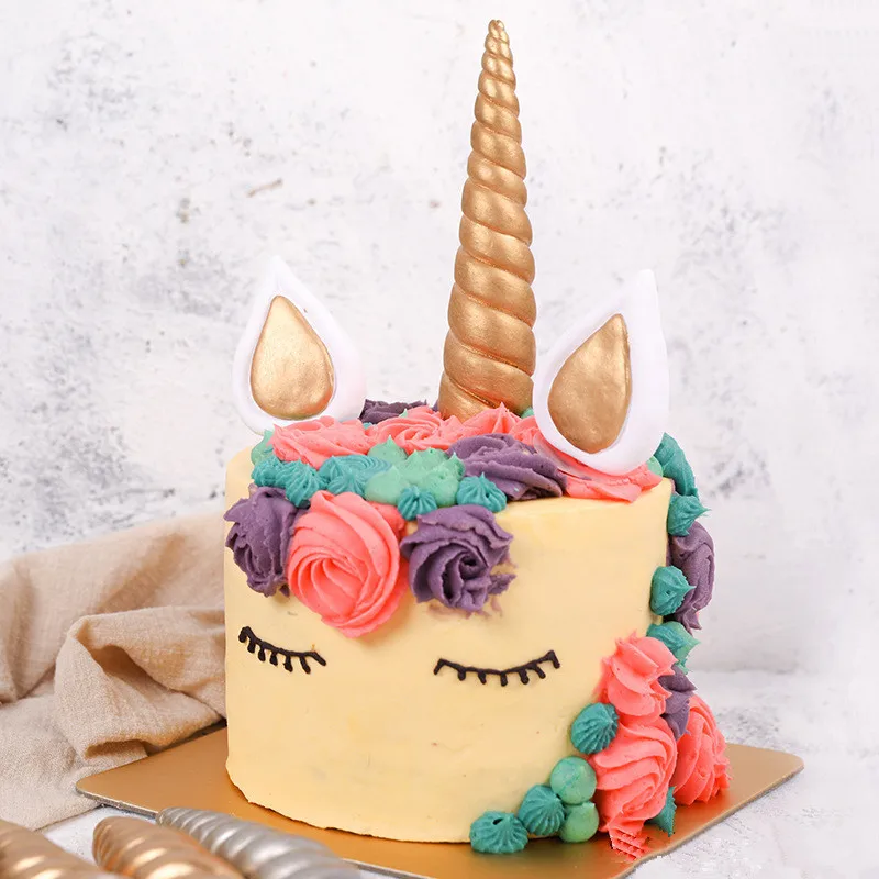 

Unicorn Horn Birthday Cake Birthday Party Decorations Kids Gold Silver Unicorn Party Decor Wedding Birthday Party Supplies.Q