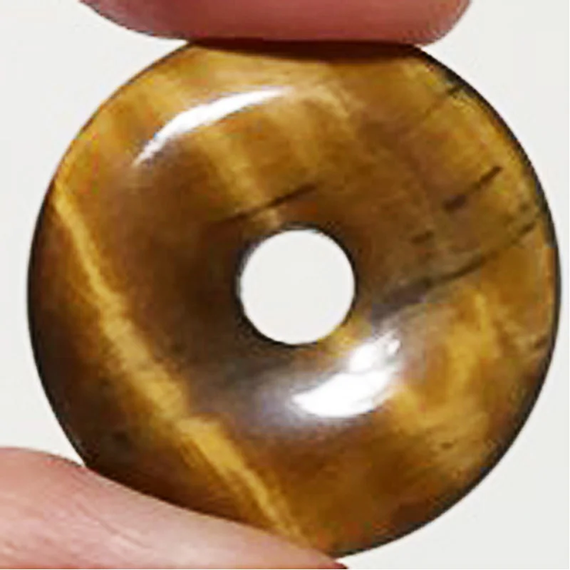 FLTMRH 30mm Donuts Shape Natural Stone Beads For Jewelry Making: Indian Agates,Obsidian,Moss Agat,Red Jaspers,Tiger Eye,Free