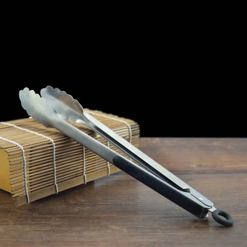 Hot 1 Piece 12inch BBQ Tongs w/ Silicone Cover Handle Kitchen Tongs