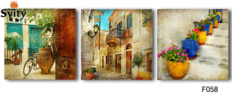 3 panels oil canvas paintings gardening Home decoration wall art canvas