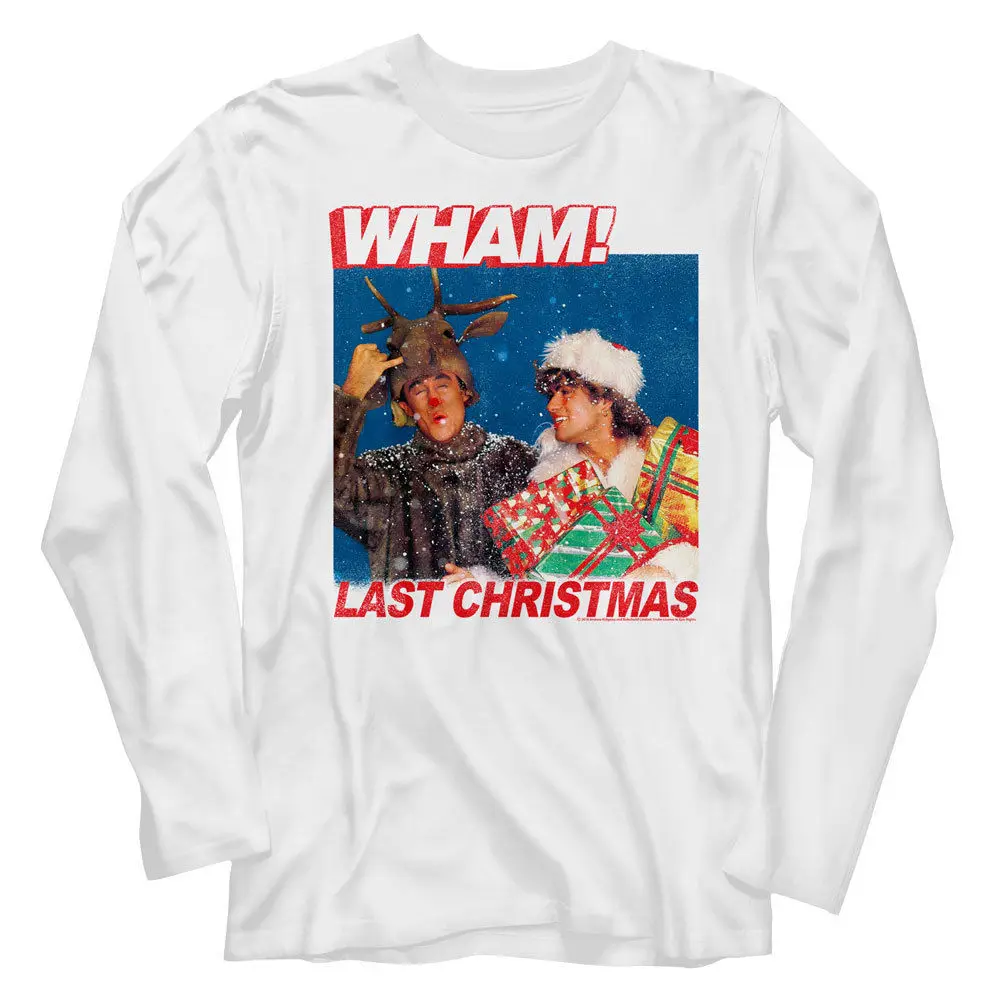 Wham Last Christmas Album Cover Long Sleeve T Shirt Pop Music | Мужская одежда