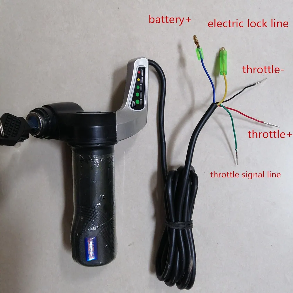 Ручка регулировки скорости дроссельной заслонки для электрического велосипеда с кнопкой блокировки дисплея делит фитинги на 24 в 36 в 48 в