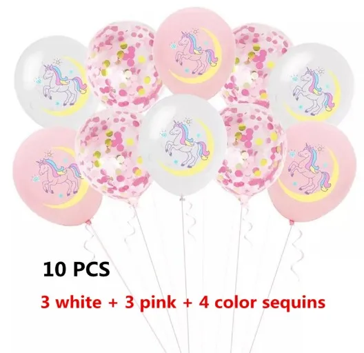 

10pcs/lot Unicorn Balloons Party Decoration Supplies Pink Latex Baloon Cartoon show Horse Float Globe Birthday Party