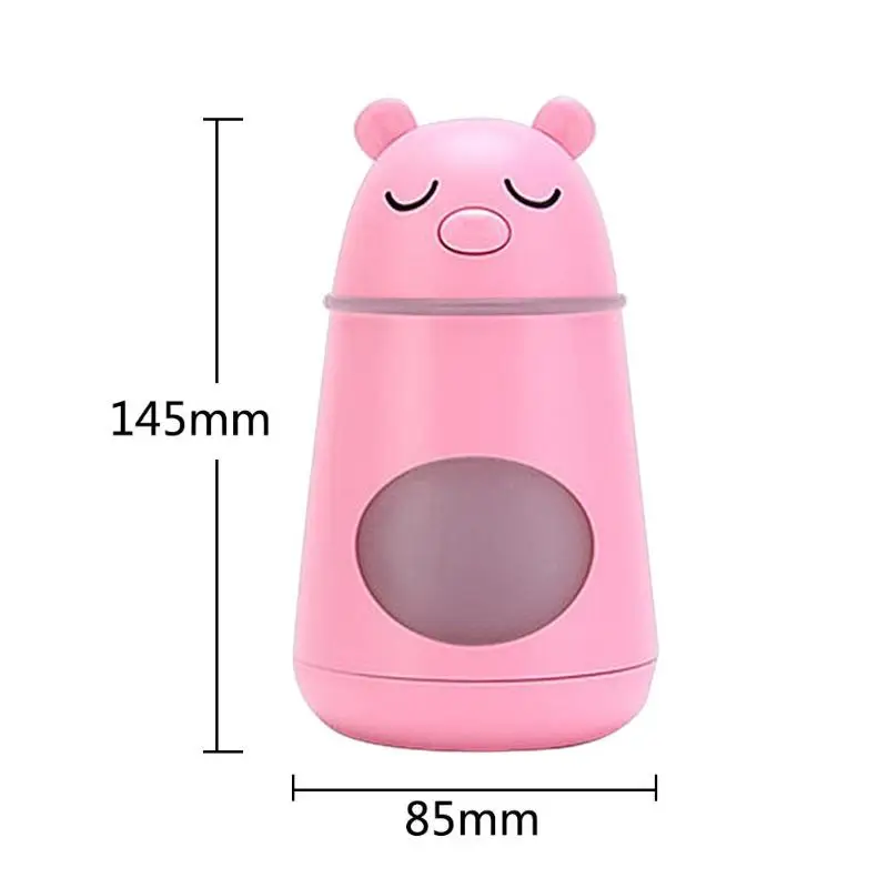

3 In 1 Mute Usb Air Humidifier Bear Shape Aromatherapy Essential Oil Aroma Diffuser Cool Mist Car Purifier With Led Night Ligh