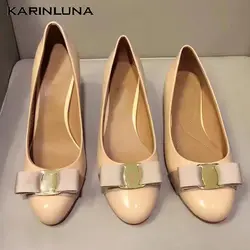 Karinluna/фирменный дизайн, INS, хит продаж, элегантные туфли из натуральной кожи на плоской подошве 2019 г., модные женские туфли обувь для отдыха