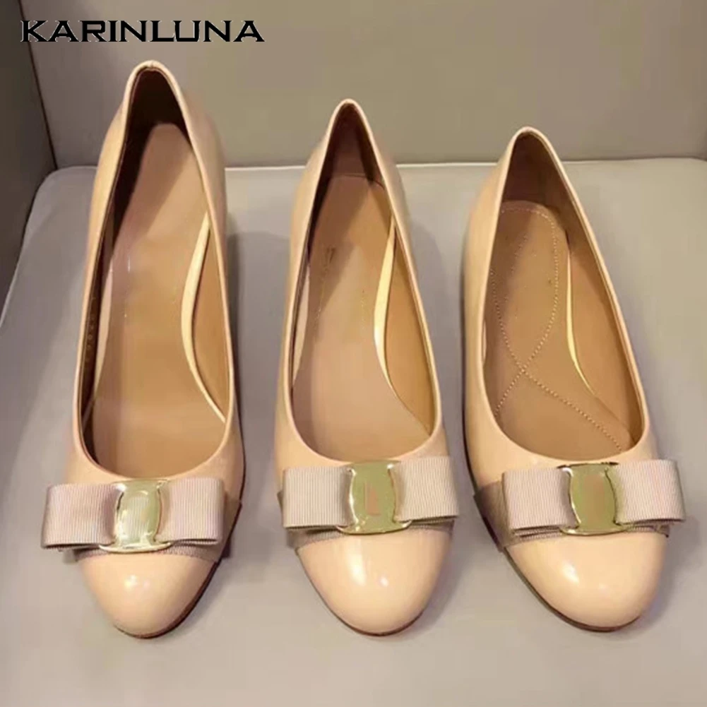 

Karinluna Brand design INS HOT elegant genuine leather Flats Shoes Women 2019 Fahion Shoes Leisure Shoes Woman Flats