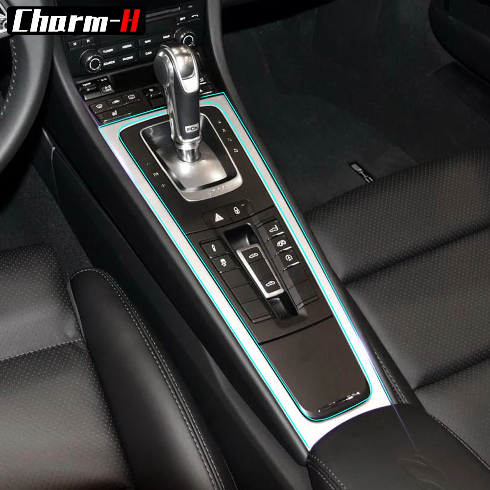 

Car Styling For Porsche 911 2015-2016 Interior Center Console Headlight Switch Gear Shift Panel TPU Protection Sticker accessori