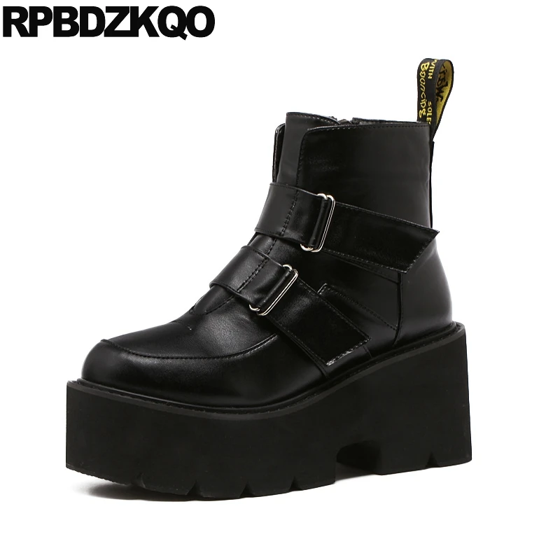 wedge heel motorcycle boots