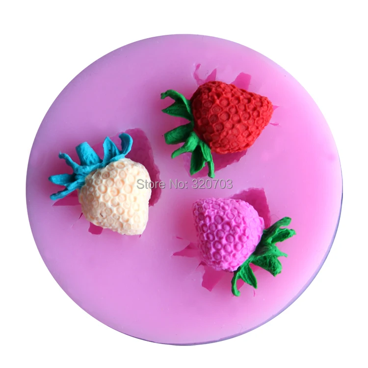

1PCS Small Size strawberry Shape Silicone Mold, For Fondant Cake Mold, Bakware Tools, Soap ,Sugar Tool C052