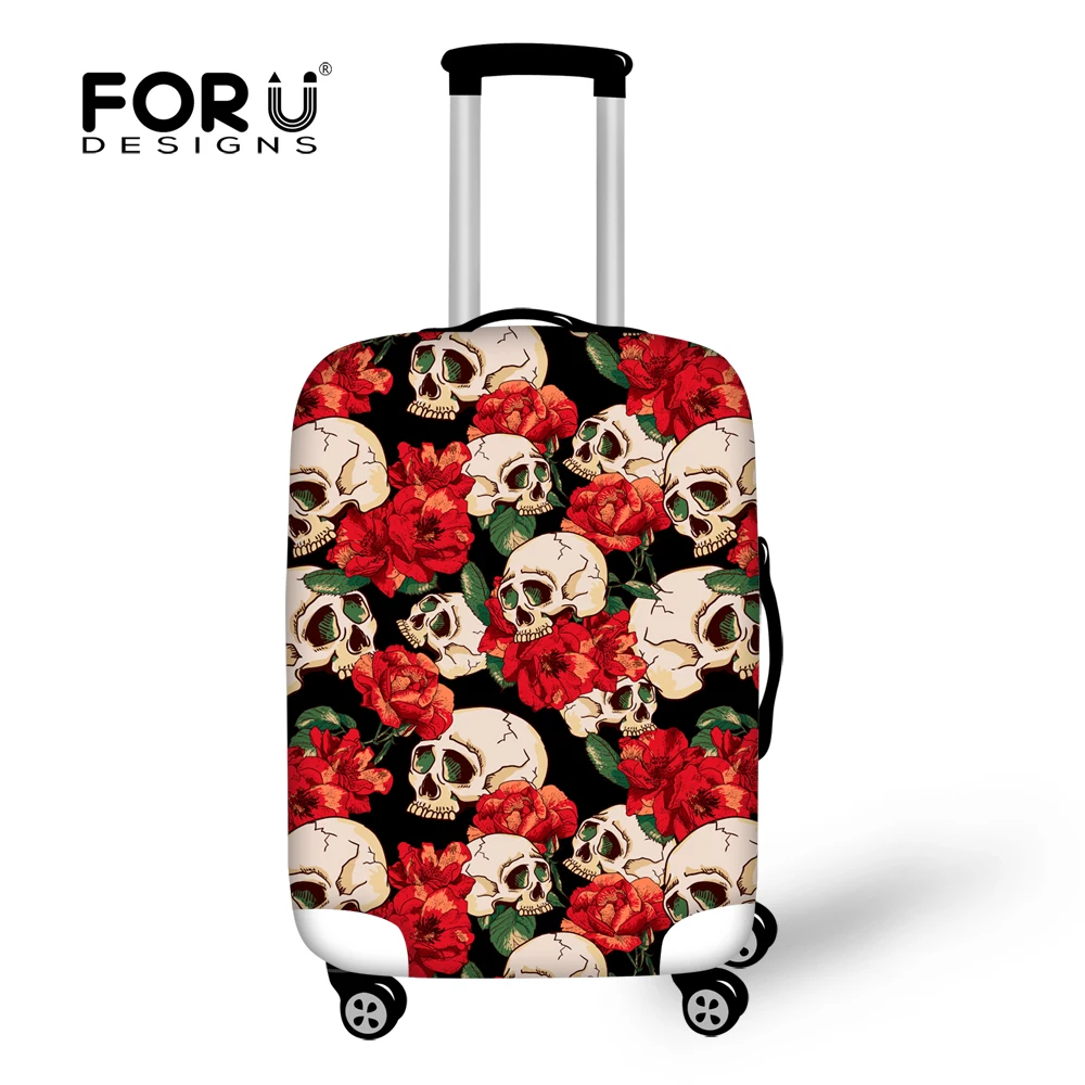 

FORUDESIGNS Waterproof Travel Trunk Suitcase Cover 3D Rose Skull Prints Luggage Protective Covers Apply To 18-30 Trolley Cases