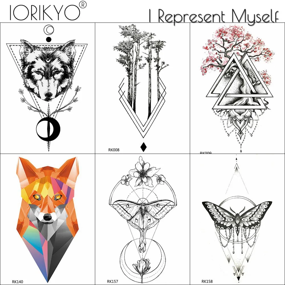 IORIKYO DIY сексуальные геометрические водостойкие татуировки Moth Временные черные