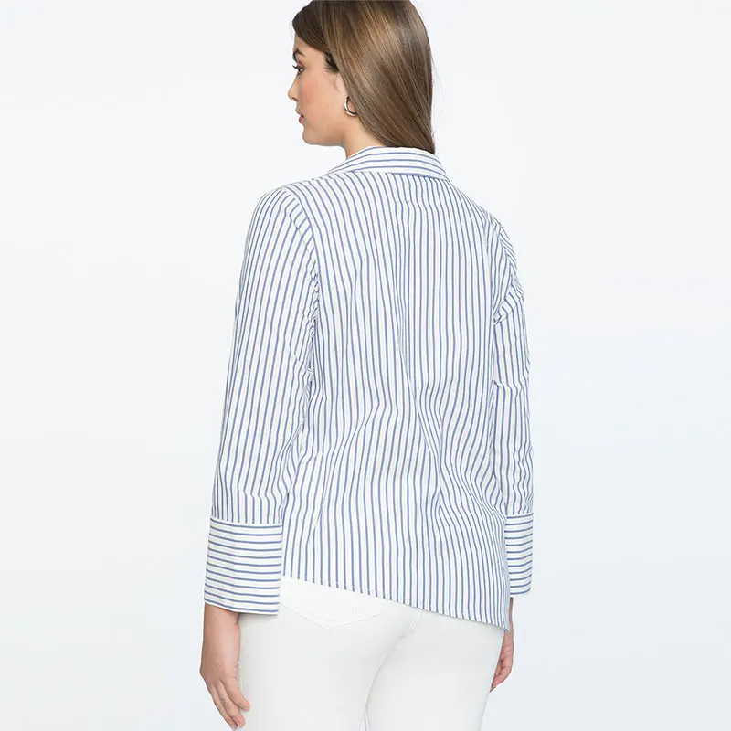 Cena Kissmilk Plus Size Sunmer topy dla Office Lady 2018 dekolt w paski bluzka damska asymetryczna Casualbottom Shirt New Arrive