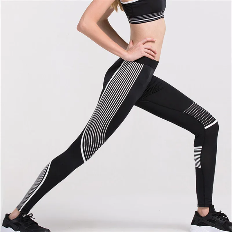 

2019 3D printing Stripe Compression Pants Men/Women Skinny Bodybuilding Sweatpants Men Running Leggings Men Gym Jogging Trousers