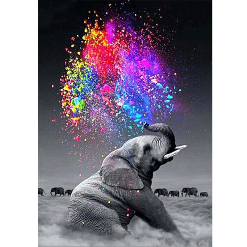 

5d Diy Diamond Painting Full Round Elephant Diamond Embroidery Sale Animals Series Diamond Art Mosaic Crystal Handicrafts Decor