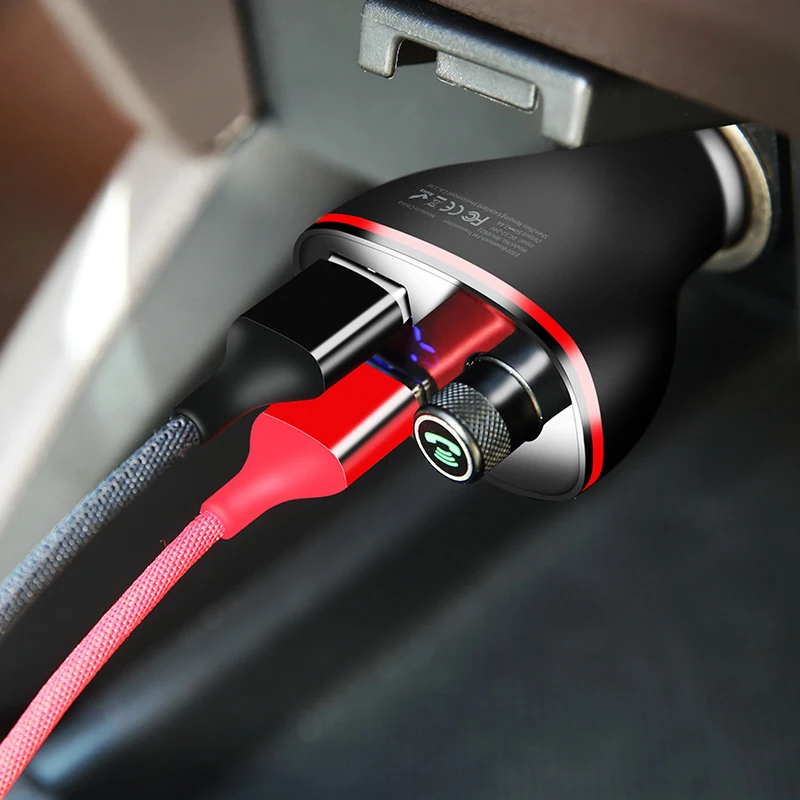 صخرة B300 بلوتوث fm الارسال 4.2 usb شاحن سيارة سبائك الألومنيوم الرقمي سريع السريع شحن مراقبة لفون سامسونج