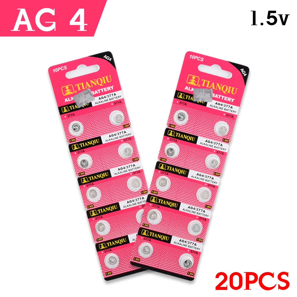

YCDC +Cheap Sale+Big Promotion + 20 x AG4 SR626 LR626 377 177 G4 1.55V Cell Battery Button Coin Gadgets Watches