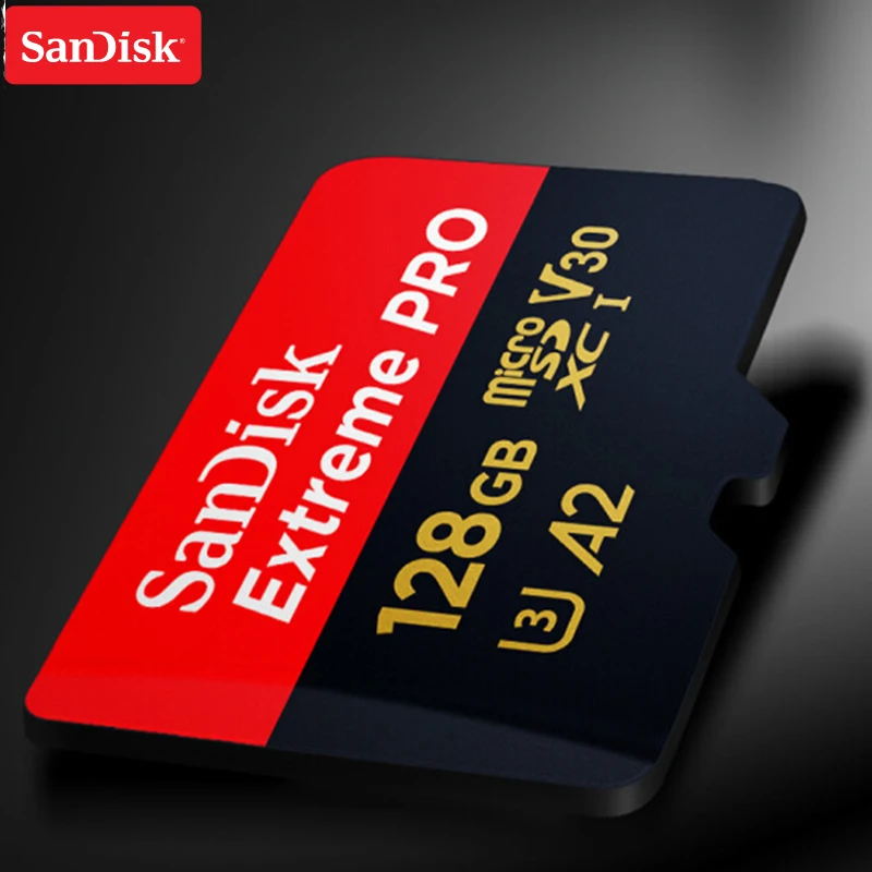 100% карта памяти Micro SD Extreme Pro Card до 170 МБ/с. A2 V30 U3 64 Гб 128 sandisk TF с адаптером SD|Карты