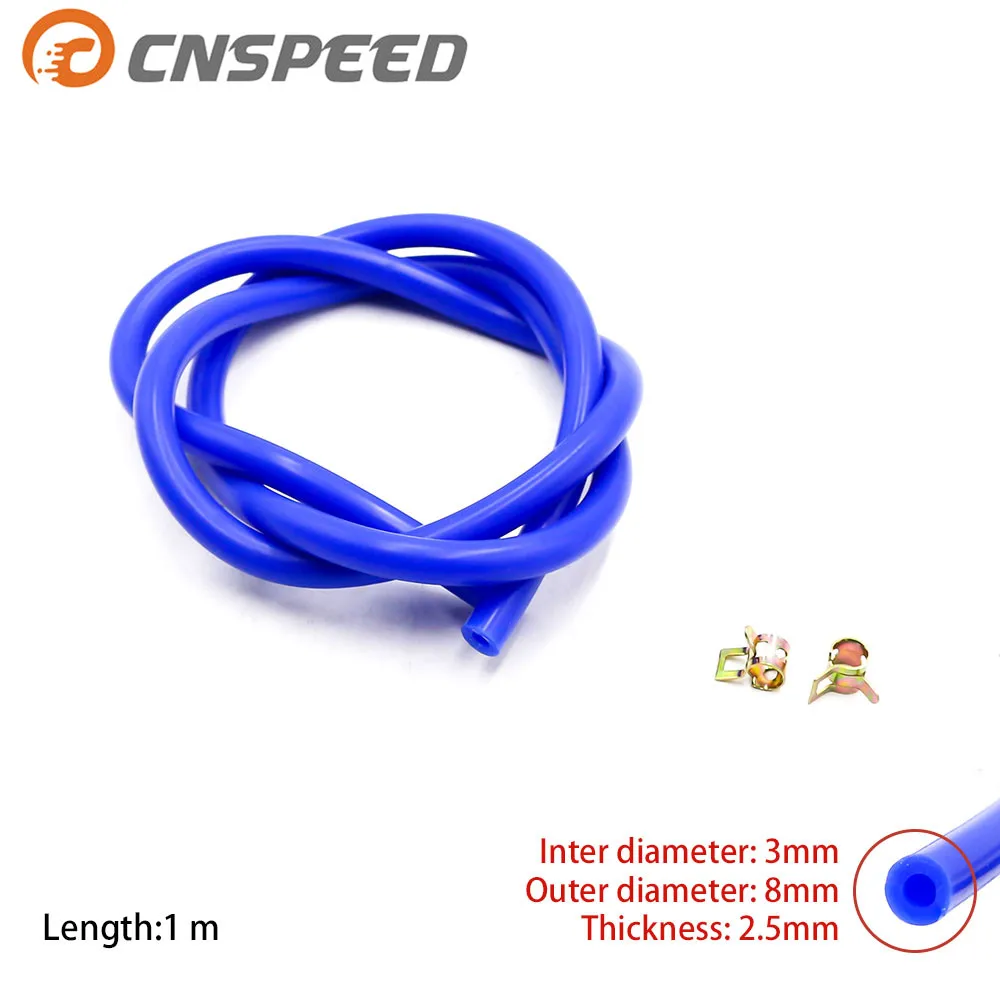 CNSPEED New Silicone Vacuum Hose /Tube Pipe ID:3mm OD:8mm Include Clamp YC100570 | Автомобили и мотоциклы