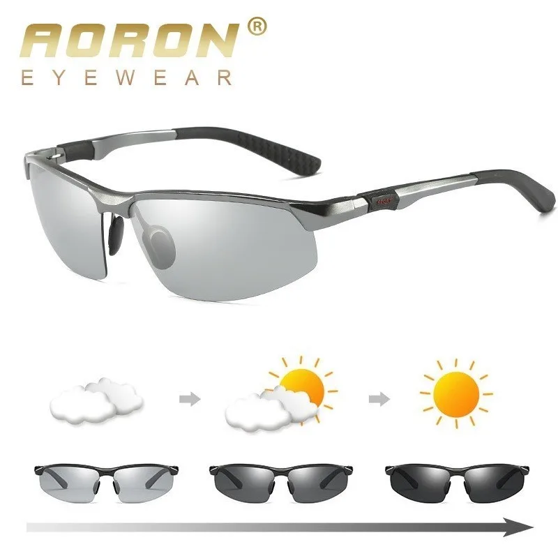 Солнцезащитные очки AORON мужские/женские фотохромные алюминиевые