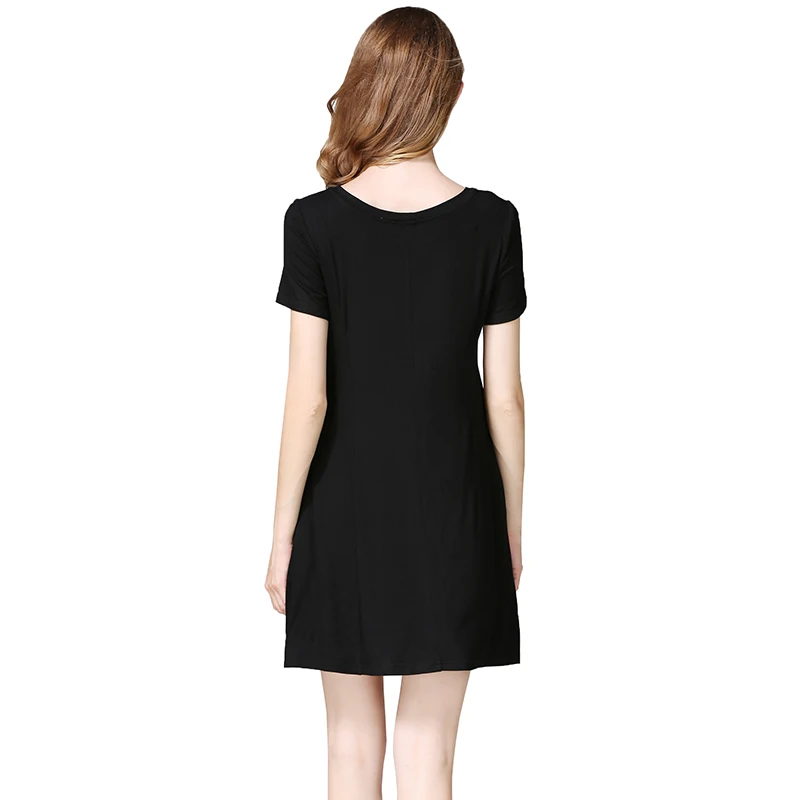 B&N Casual Loose Sexy Dress Soild Cotton Pocket Plus Size Dresses Party Sexy Dress Plus Size Elegant Short  Women Dress1515
