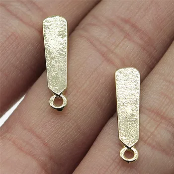 

6pcs Geometric Stud Earrings Base Findings With Pin 5x21mm KC Gold Color Zinc Alloy Earring Wires Jewelry Accessories