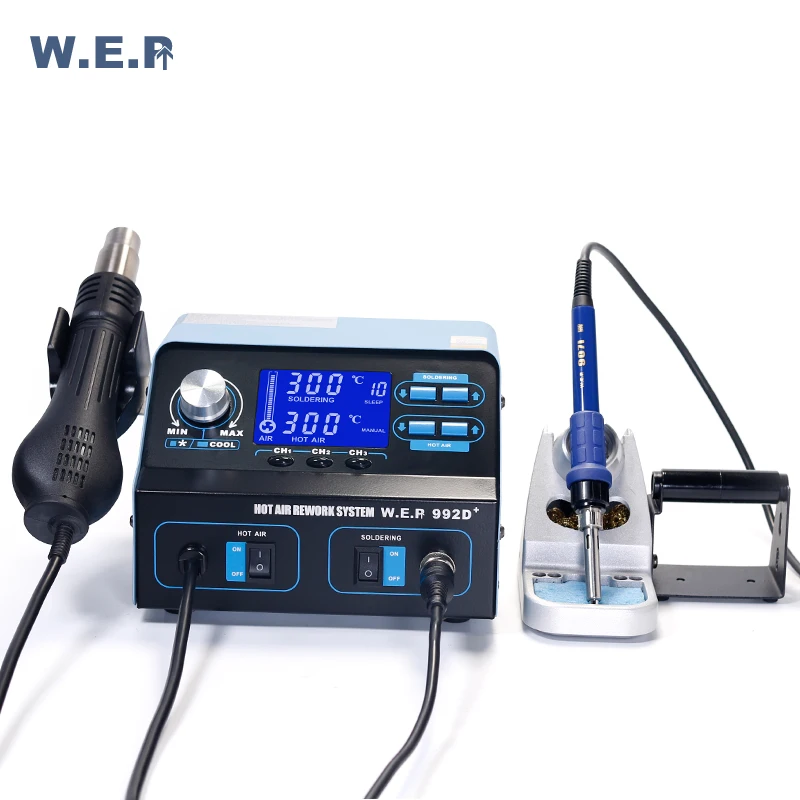 WEP 992D + паяльник паяльная станция с горячим воздухом для телефона IC PCB ремонтная